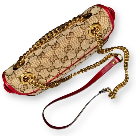Authentic GUCCI GG Canvas Marmont Flap crossbody convertible bag